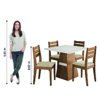 Conjunto Sala De Jantar Mesa Dakar 0,90m 4 Cadeiras Cedro / O