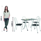 Conjunto Sala De Jantar Mesa Deise Com 4 Cadeiras Diva 1,20m