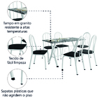 Conjunto Sala De Jantar Mesa Deise Com 6 Cadeiras Diva 1,40m