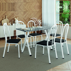 Conjunto Sala De Jantar Mesa Deise Com 6 Cadeiras Diva 1,40m