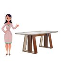 Conjunto Sala De Jantar Mesa Deli 180x90cm Tampo Vidro/mdf Co