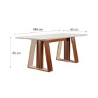 Conjunto Sala De Jantar Mesa Deli 180x90cm Tampo Vidro/mdf Co