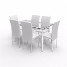 Conjunto Sala De Jantar Mesa Diana 6 Cadeiras Viana Espresso