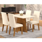 Conjunto Sala De Jantar Mesa Dior 4 Cadeiras Venus Viero