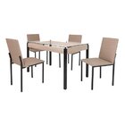 Conjunto Sala De Jantar Mesa Dubai 120x75cm Tampo Vidro Com 4