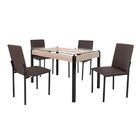 Conjunto Sala De Jantar Mesa Dubai 120x75cm Tampo Vidro Com 4