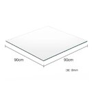 Conjunto Sala De Jantar Mesa Dubai 90x90cm Tampo Vidro Com 4
