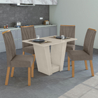 Conjunto Sala De Jantar Mesa E 04 Cadeiras Apogeu Off White/a