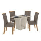 Conjunto Sala De Jantar Mesa E 04 Cadeiras Apogeu Off White/a