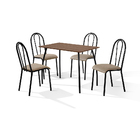 Conjunto Sala De Jantar Mesa E 04 Cadeiras Flora Chocolate/pr