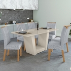 Conjunto Sala De Jantar Mesa E 06 Cadeiras Apogeu Off White/a