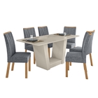 Conjunto Sala De Jantar Mesa E 06 Cadeiras Apogeu Off White/a