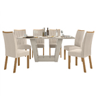 Conjunto Sala De Jantar Mesa E 06 Cadeiras Apogeu Off White/a