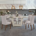 Conjunto Sala De Jantar Mesa E 06 Cadeiras Apogeu Off White/i