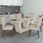 Conjunto Sala De Jantar Mesa E 06 Cadeiras Apogeu Off White/i
