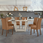 Conjunto Sala De Jantar Mesa E 06 Cadeiras Apogeu Off White/i