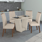 Conjunto Sala De Jantar Mesa E 4 Cadeiras Apogeu Off White/im