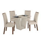Conjunto Sala De Jantar Mesa E 4 Cadeiras Apogeu Off White/im