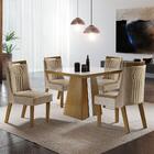 Conjunto Sala De Jantar Mesa E 4 Cadeiras Bege