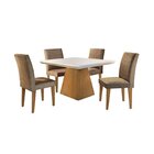 Conjunto Sala De Jantar Mesa E 4 Cadeiras Carolina Espresso M