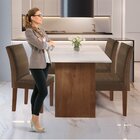 Conjunto Sala De Jantar Mesa E 4 Cadeiras Júlia  Chocolate/of