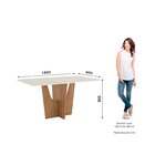 Conjunto Sala De Jantar Mesa E 4 Cadeiras Kaciane  Nature/off