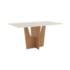 Conjunto Sala De Jantar Mesa E 4 Cadeiras Kaciane  Nature/off