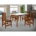 Conjunto Sala De Jantar Mesa E 4 Cadeiras Madeira Maciça Bras