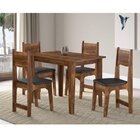 Conjunto Sala De Jantar Mesa E 4 Cadeiras Nicoli Rústico/preto