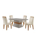 Conjunto Sala De Jantar Mesa E 4 Cadeiras Santorini Espresso