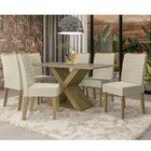 Conjunto Sala De Jantar Mesa E 6 Cadeiras Graviola  Freijo/br