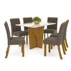 Conjunto Sala De Jantar Mesa E 6 Cadeiras Janice Henn Nature/