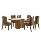 Conjunto Sala De Jantar Mesa E 6 Cadeiras Pena Caramelo