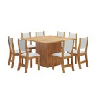 Conjunto Sala De Jantar Mesa E 8 Cadeiras Acord E Sol Mel/lin