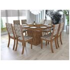 Conjunto Sala De Jantar Mesa E 8 Cadeiras Caqui Viero Avelã/m