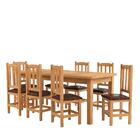 Conjunto Sala De Jantar Mesa E 8 Cadeiras Estofadas Madeira M