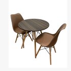 Conjunto Sala De Jantar Mesa Eames Dsw Redonda 70cm Com 2 Cad