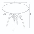 Conjunto Sala De Jantar Mesa Eiffel 120cm Tampo Mdf Com 4 Cad