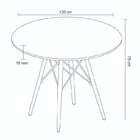Conjunto Sala De Jantar Mesa Eiffel 120x75cm Tampo Mdf Com 4