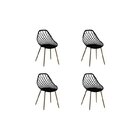 Conjunto Sala De Jantar Mesa Eiffel Redonda 120cm Tampo Mdf C