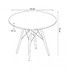Conjunto Sala De Jantar Mesa Eiffel Redonda 120cm Tampo Mdf C