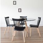 Conjunto Sala De Jantar Mesa Eiffel Redonda 120cm Tampo Mdf C