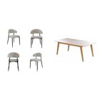 Conjunto Sala De Jantar Mesa Elegance Candian Com 4 Cadeiras