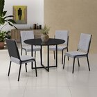 Conjunto Sala De Jantar Mesa Em Mdf Com Vidro 4 Cadeiras Mosc