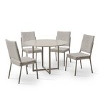 Conjunto Sala De Jantar Mesa Em Mdf Com Vidro 4 Cadeiras Mosc