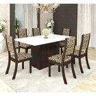 Conjunto Sala De Jantar Mesa Em Vidro 6 Cadeiras Drive Espres