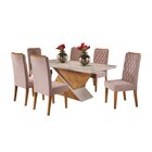 Conjunto Sala De Jantar Mesa Epic Tampo Vidro/mdf Com 6 Cadei