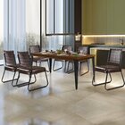 Conjunto Sala De Jantar Mesa Espanha 180cm 6 Cadeiras Em Aço