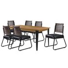 Conjunto Sala De Jantar Mesa Espanha 180cm 6 Cadeiras Em Aço