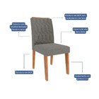 Conjunto Sala De Jantar Mesa Ester 180cm 6 Cadeiras Carla Em